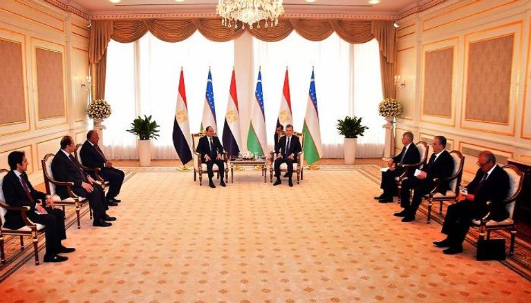 السيسي خلال مباحثاته مع رئيس أوزبكستان