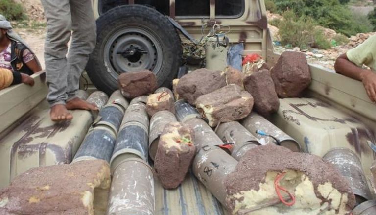 ألغام حوثية نزعها الجيش اليمني- أرشيفية