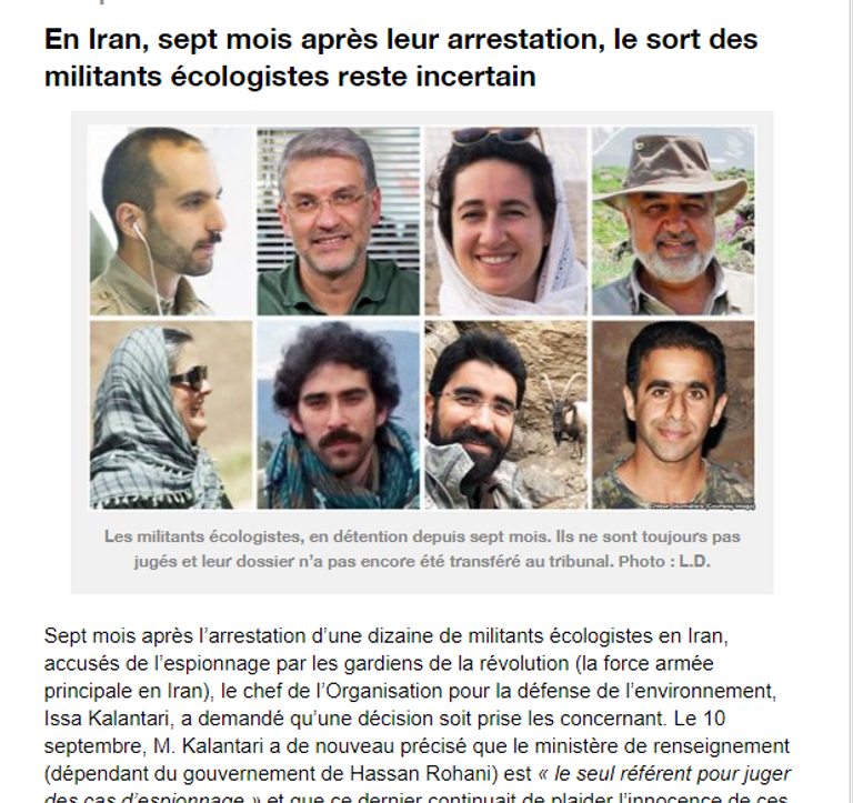 علماء البيئة الإيرانيون المسجونون في قضايا تجسس