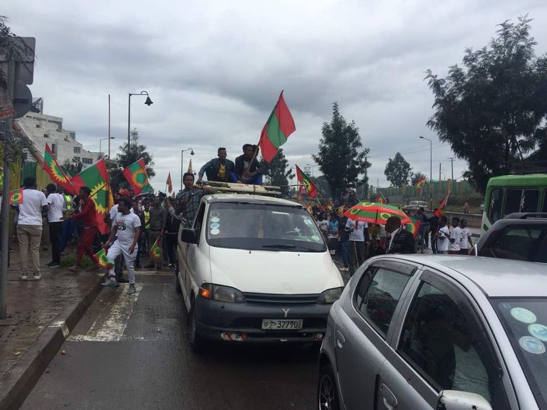 استقبال حاشد لقيادات جبهة تحرير أورومو بأديس أبابا