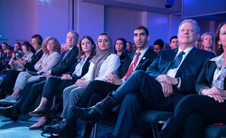 دكتور ثاني الزيودي وزير التغير المناخي والبيئة الإماراتي خلال القمة