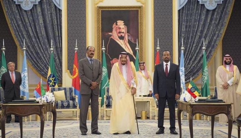 العاهل السعودي ورئيس وزراء إثيوبيا والرئيس الإريتري