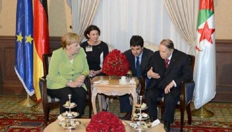 استقبال الرئيس الجزائري عبدالعزيز للمستشارة الألمانية أنجيلا ميركل