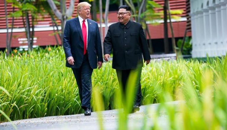 الرئيس الأمريكي دونالد ترامب وزعيم كوريا الشمالية كيم يونج أون 