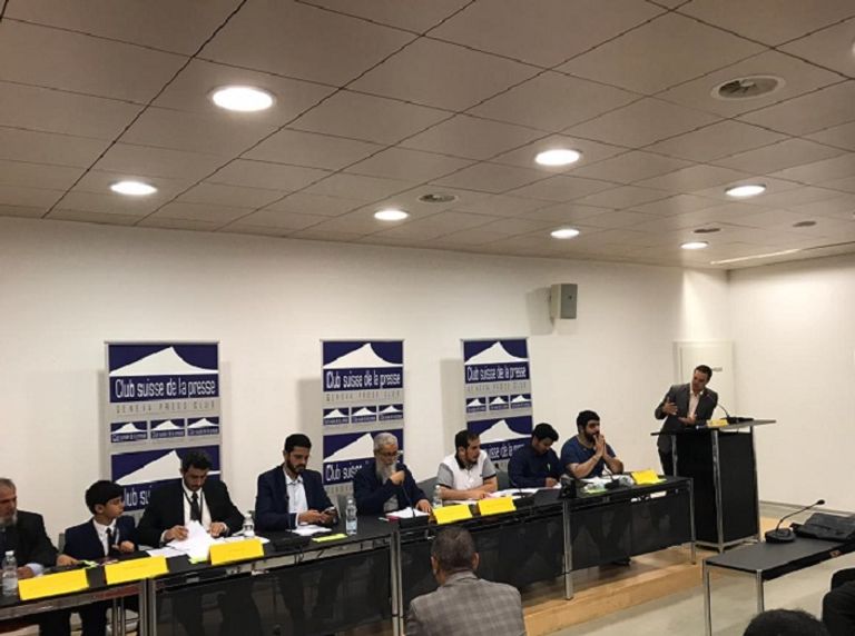 وفد من أبناء قبيلة الغفران القطرية في جنيف