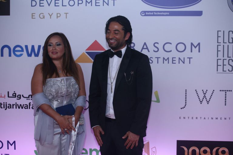 الفنان حسن الرداد وزوجته إيمي سمير غانم في مهرجان الجونة السينمائي