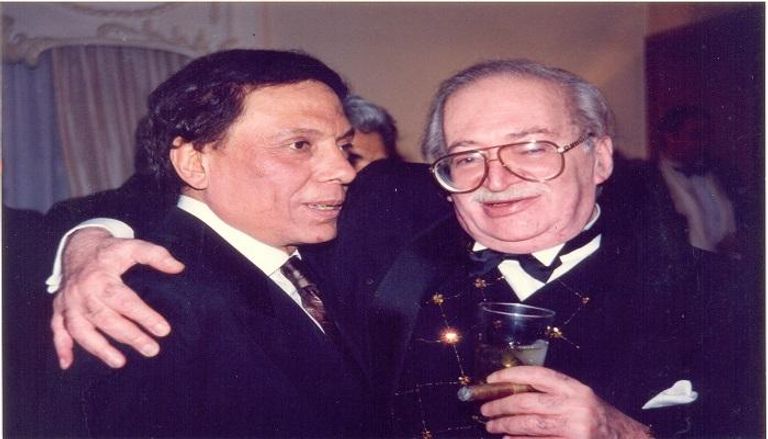 الكاتب المسرحي سمير خفاجي برفقة الفنان عادل إمام