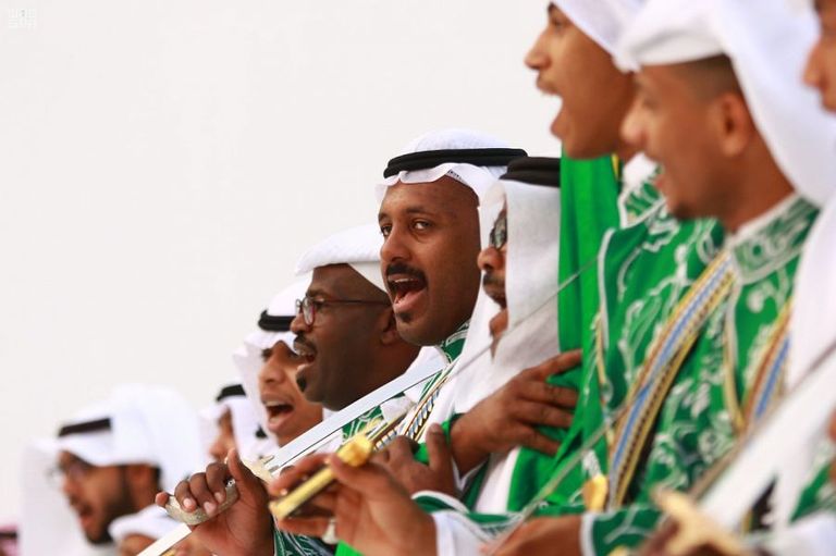 احتفالات سكان الرياض في منطقة قصر الحكم