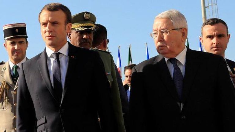 زيارة ماكرون الأخيرة للجزائر الرئيس بوتفليقة وقائد أركان الجيش الجزائري - أرشيفية