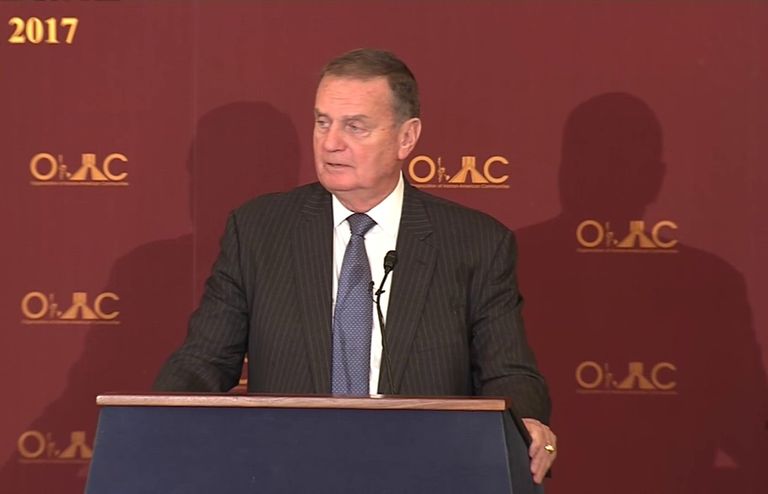 جيمس جونز، مستشار سابق للأمن القومي الأمريكي مريم رجوي في رسالة مسجلة لمؤتمر دعم انتفاضة الشعب الإيراني