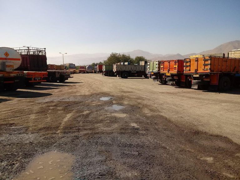 جانب من إضراب الشاحنات في إيران