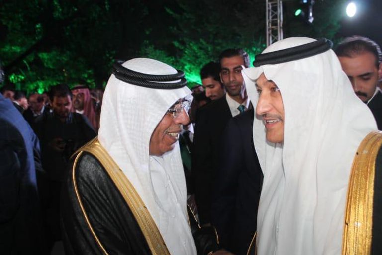 سفير الإمارات في الأردن خلال احتفالية السفارة السعودية باليوم الوطني
