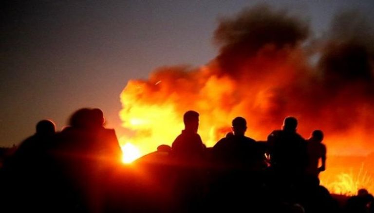 جانب من المظاهرات الليلية في شرق غزة