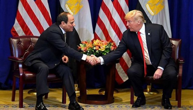الرئيس الأمريكي ونظيره المصري خلال اللقاء