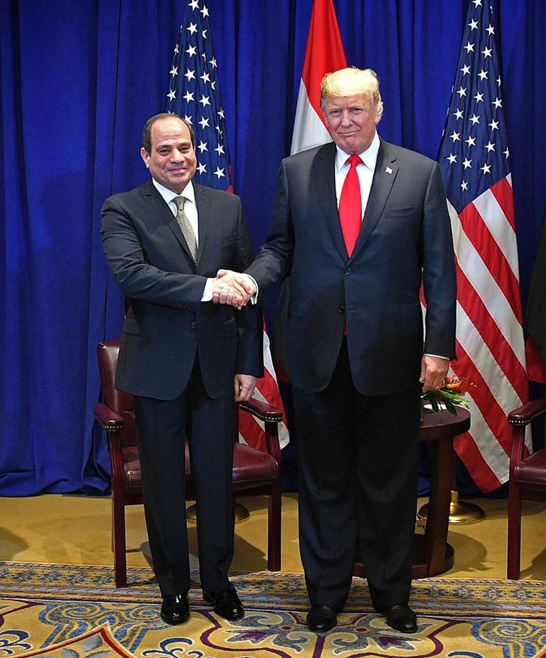 الرئيس الأمريكي ونظيره المصري خلال اللقاء