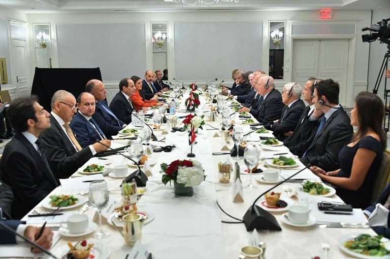 الوفد المصري خلال الاجتماع مع مجلس الأعمال للتفاهم الدولي في نيويورك