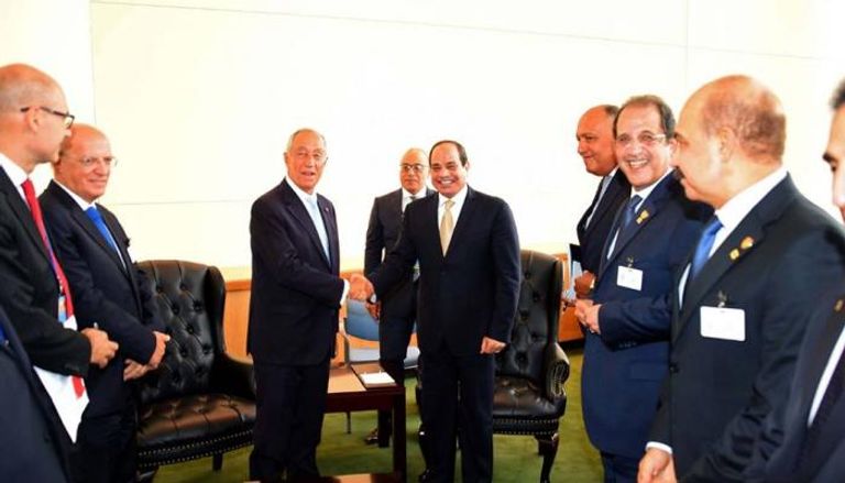 الرئيس المصري عبدالفتاح السيسي ورئيس البرتغال مارسيلو دي سوزا