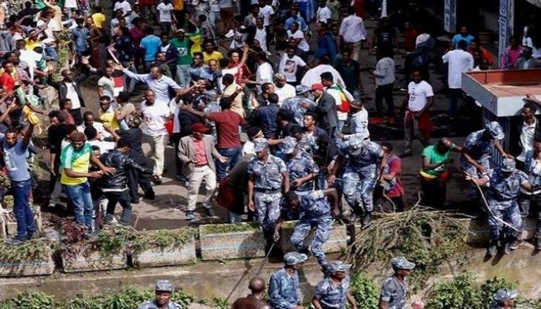 موقع التفجير الذي استهدف مؤيدي رئيس وزراء إثيوبيا - أرشيفية