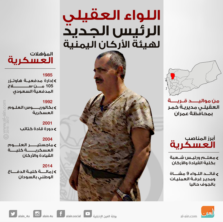 اللواء الركن طاهر العقيلي رئيس هيئة الأركان العامة للجيش اليمني