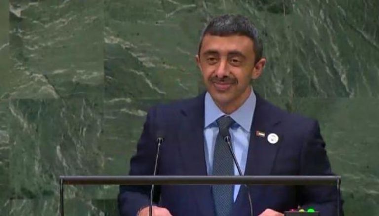 الشيخ عبدالله بن زايد آل نهيان يلقي كلمة الإمارات أمام الأمم المتحدة