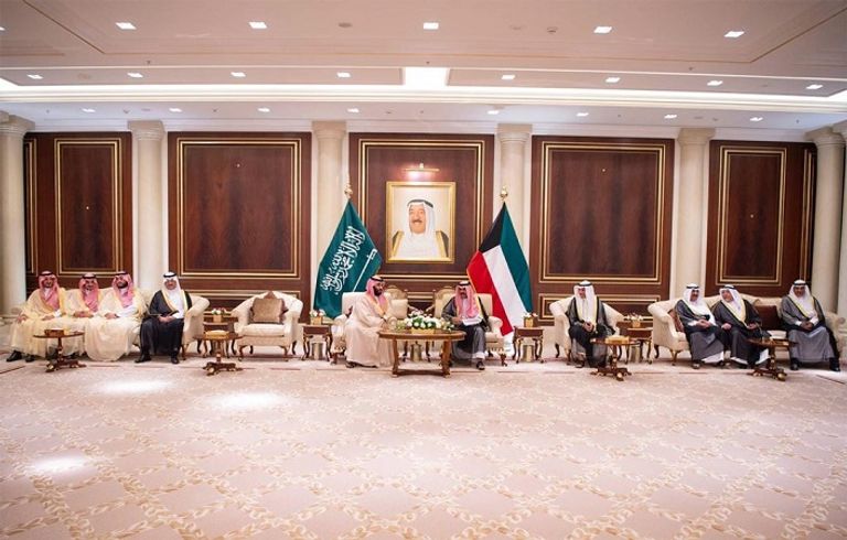 الأمير محمد بن سلمان ولي العهد السعودي وولي العهد الكويتي الشيخ نواف الأحمد الجابر الصباح