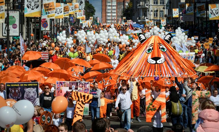 روسيا تحتفل بالمهرجان الدولي ليوم النمور