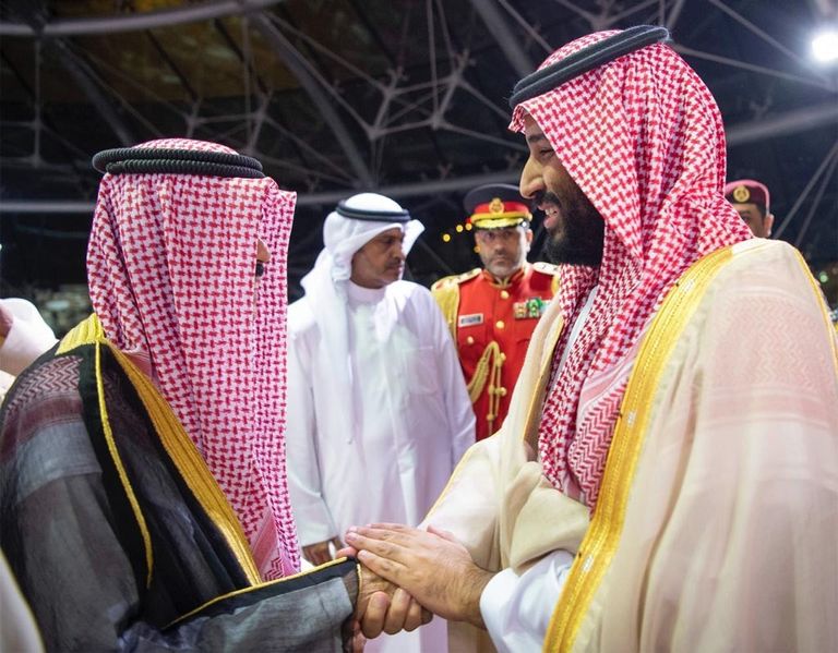 أمير الكويت الشيخ صباح الأحمد الجابر الصباح خلال لقائه الأمير محمد بن سلمان ولي العهد السعودي