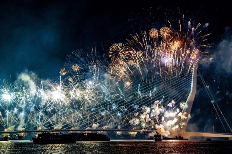 جانب من الاحتفالات في العاصمة الهولندية