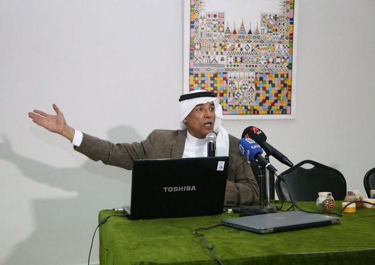 الأديب السعودي علي إبراهيم مغاوي خلال الاحتفالية