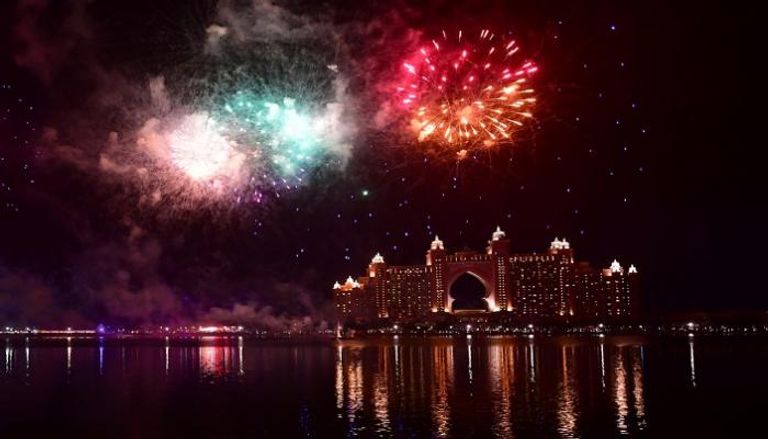 جانب من احتفالات رأس السنة في دبي