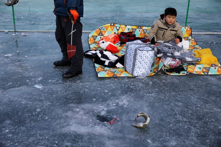 مهرجان الصيد على الجليد في كوريا الجنوبية