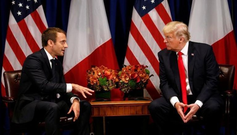 الرئيس الأمريكي دونالد ترامب ونظيره الفرنسي إيمانويل ماكرون