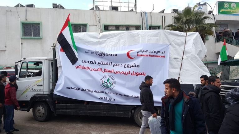 الهلال الأحمر الإماراتي يرسل منحة طبية عاجلة لأبناء غزة