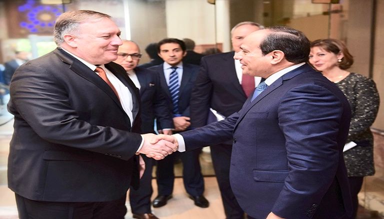 الرئيس المصري عبدالفتاح السيسي يلتقي مايك بومبيو