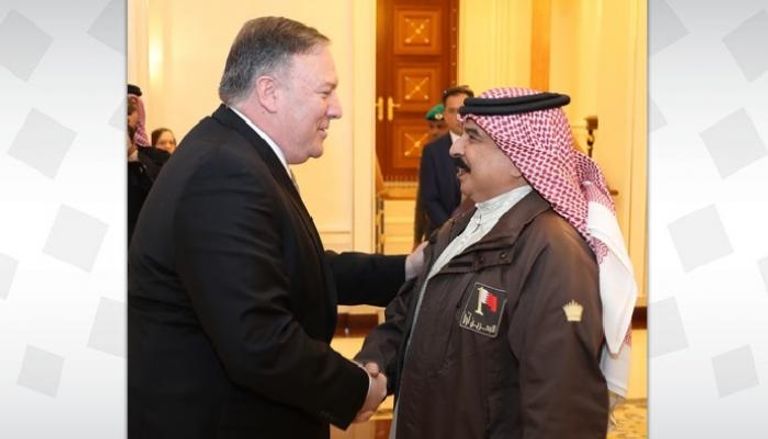 ملك البحرين خلال لقائه وزير الخارجية الأمريكي