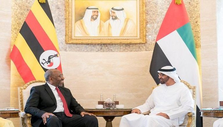الشيخ محمد بن زايد آل نهيان ورئيس وزراء أوغندا خلال لقاء اليوم