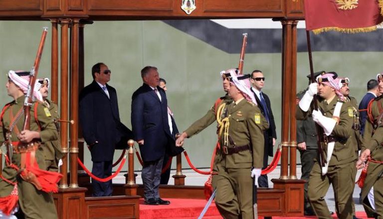 الملك عبدالله الثاني والرئيس عبدالفتاح السيسي 