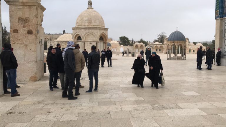 أبواب قبة الصخرة مغلقة