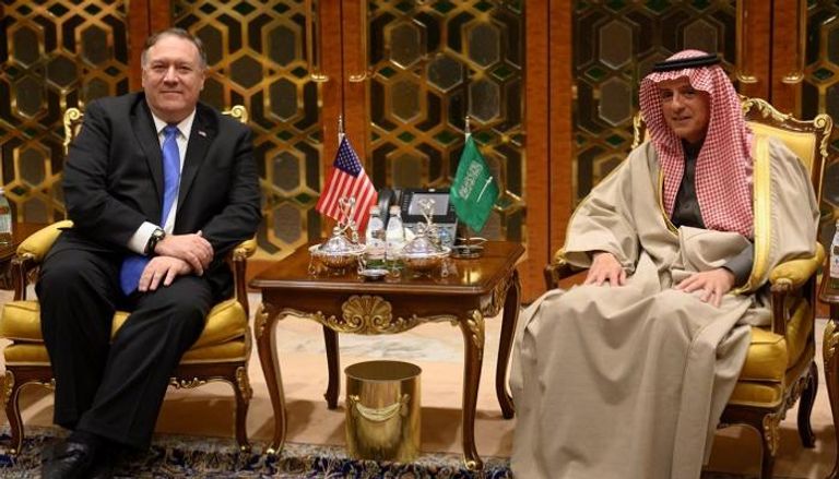 مايك بومبيو ووزير الدولة للشؤون الخارجية السعودي عادل الجبير