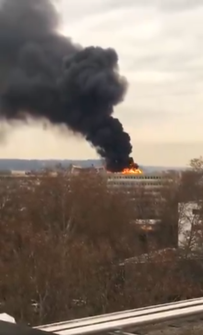 صورة من فيديو متداول لحريق جامعة ليون