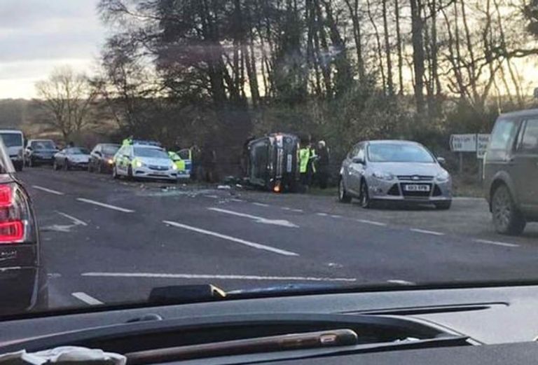 انقلاب سيارة الأمير فيليب