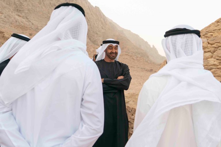 جانب من زيارة الشيخ محمد بن زايد آل نهيان لموقع 