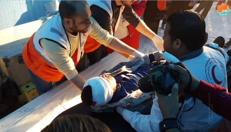 أحد المصابين برصاص الاحتلال في مسيرة العودة - أرشيفية