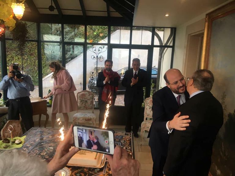 جانب من مراسم عقد قران ابنة الملك أحمد فؤاد الثاني