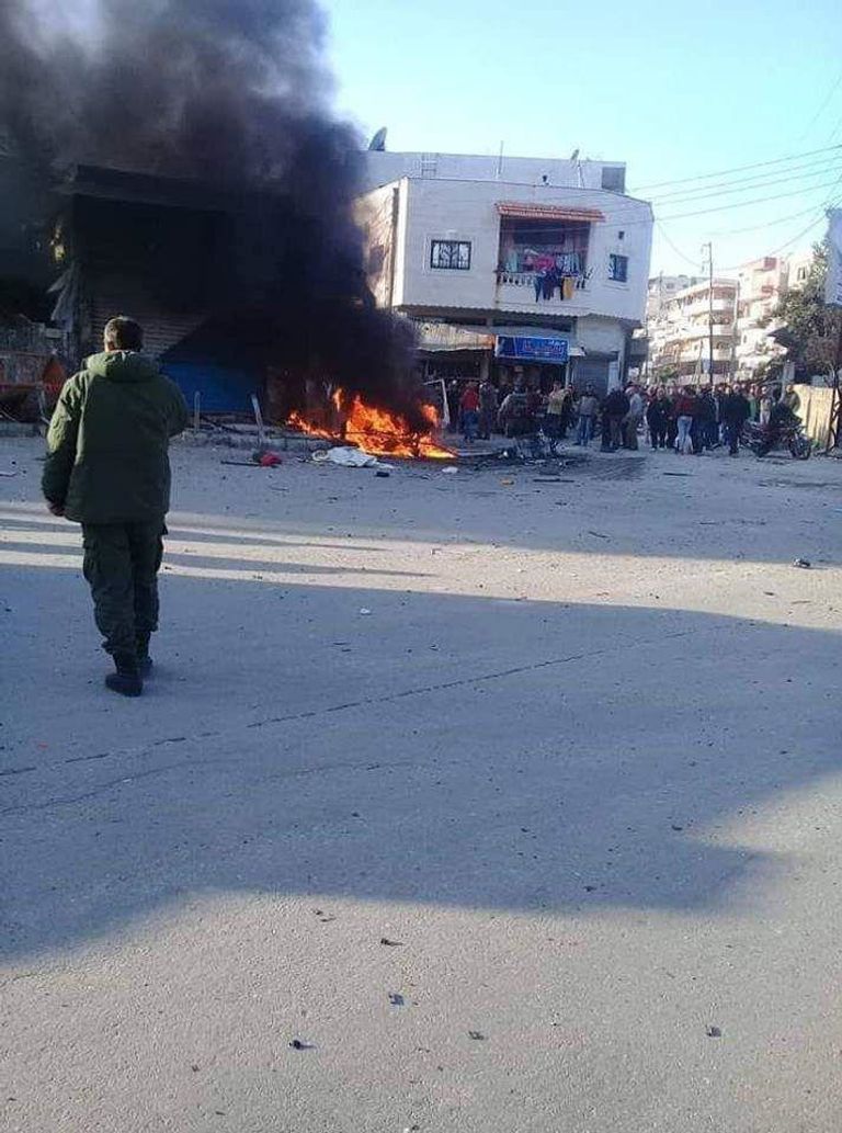 موقع الحادث موقع انفجار السيارة المفخخة