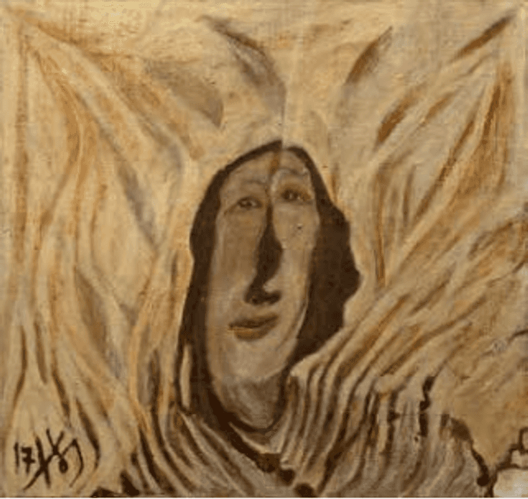 إحدى لوحات الفنان الطيب ضو البيت بمعرض "درب الأربعين"