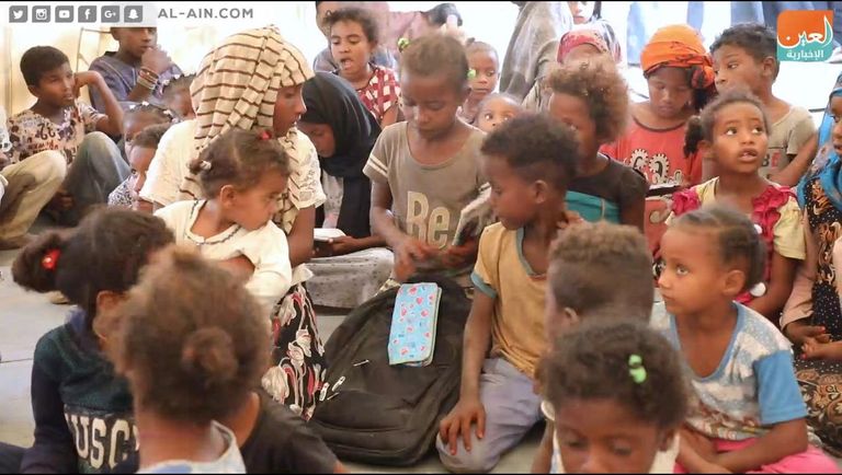 الأطفال داخل مدرسة "الرباط الشرقي" جنوب اليمن "العين الإخبارية" في مخيم "الشوكاني" بمحافظة لحج جنوبي اليمن