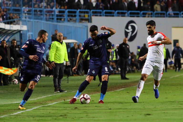 من مباراة الزمالك وبيراميدز
