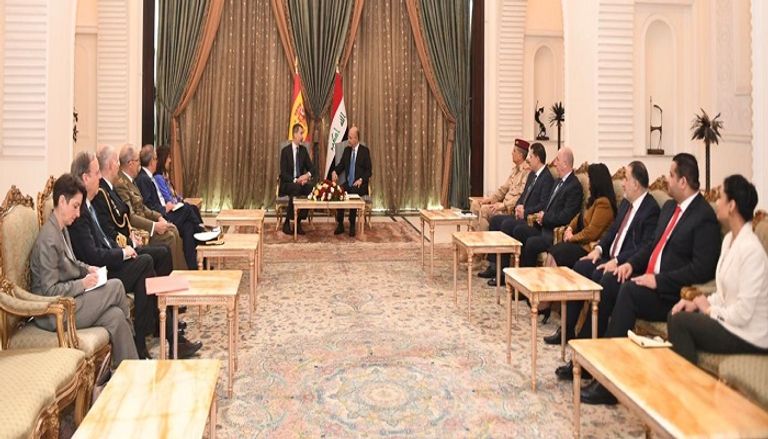الرئيس العراقي برهم صالح يستقبل ملك إسبانيا فيليب السادس