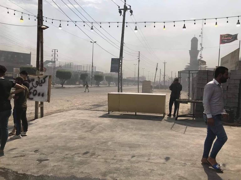 مظاهرة بمنطقة الزعفرانية في بغداد